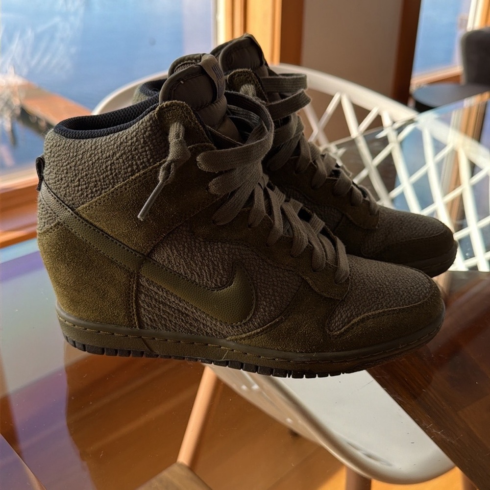 Nike Women’s Olive High-Top Wedge Sneakers